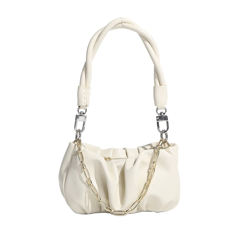 Women's Design Cloud Bag Pleated Underarm Bag 2022 New Pearl Chain White Messenger Bag Female One Shoulder Bag
Women's Design Cloud Bag Pleated Underarm Bag 2022 New Pearl Chain White Messenger Bag Female One Shoulder Bag