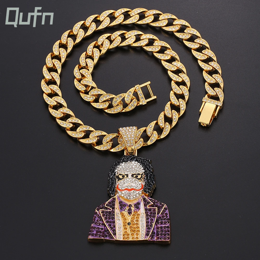 Joker Clown Crystal Pendant Necklace Punk Rhinestone Charm Fashion Gifts For Man Collar Hip-hop Rock Jewelry Street Style Gifts
Joker Clown Crystal Pendant Necklace Punk Rhinestone Charm Fashion Gifts For Man Collar Hip-hop Rock Jewelry Street Style Gifts