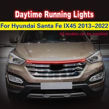 1X Car LED Daytime Running Light for Hyundai Santa Fe IX45 2013-2022 Day Light Fog Lamp 12V DRL Waterproof Flexible Ambient Lamp