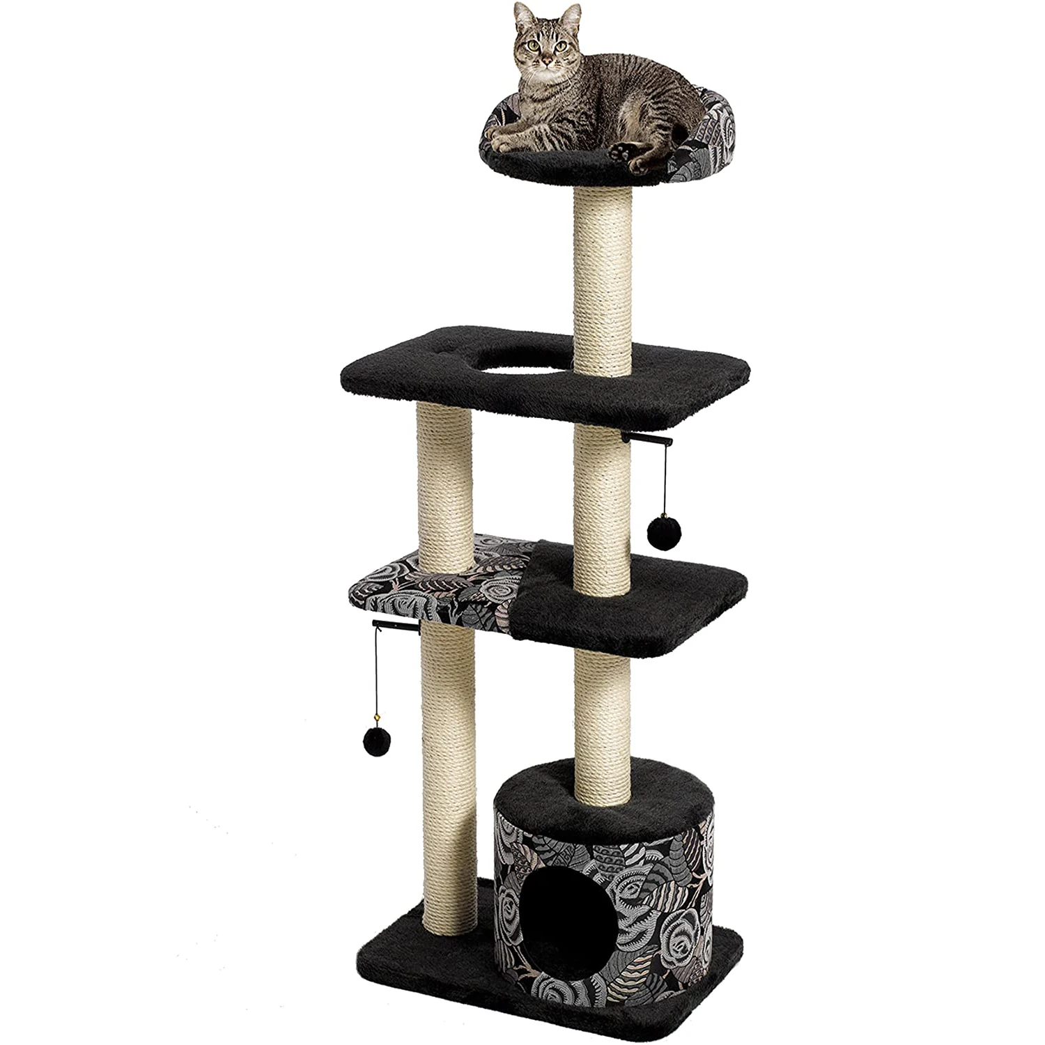 5 Tier Cat Tree w/ Sisal Wrap Support Scratch Post & Tall Cat Viewing Perch Black/White Figure Large Cat Tree(US spot)
5 Tier Cat Tree w/ Sisal Wrap Support Scratch Post & Tall Cat Viewing Perch Black/White Figure Large Cat Tree(US spot)