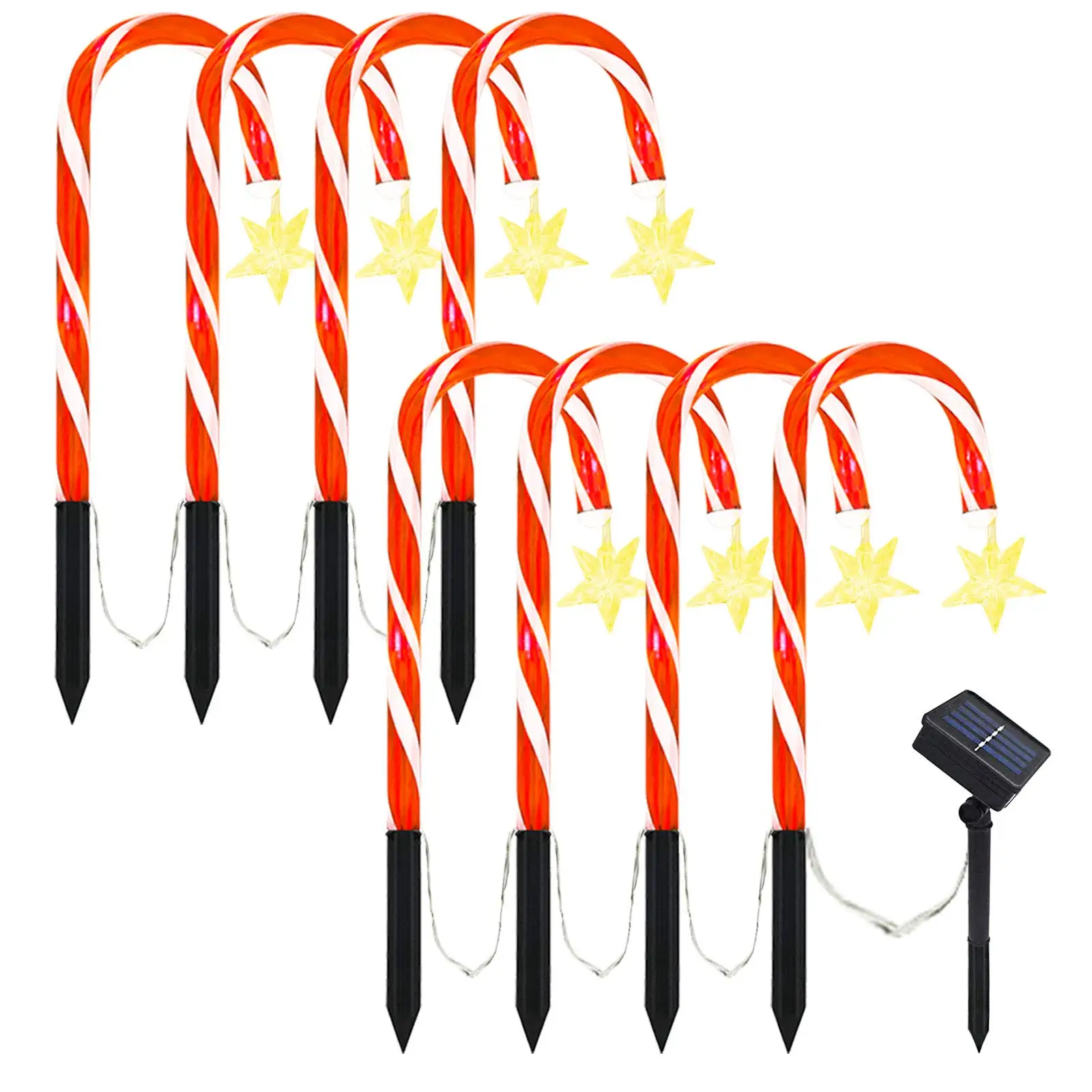 Solar Power Light String Christmas Candy Cane Lights LED Garden Ground Plug Crutch New Year Gift Room Decor Warm Atmosphere Lamp
Solar Power Light String Christmas Candy Cane Lights LED Garden Ground Plug Crutch New Year Gift Room Decor Warm Atmosphere Lamp