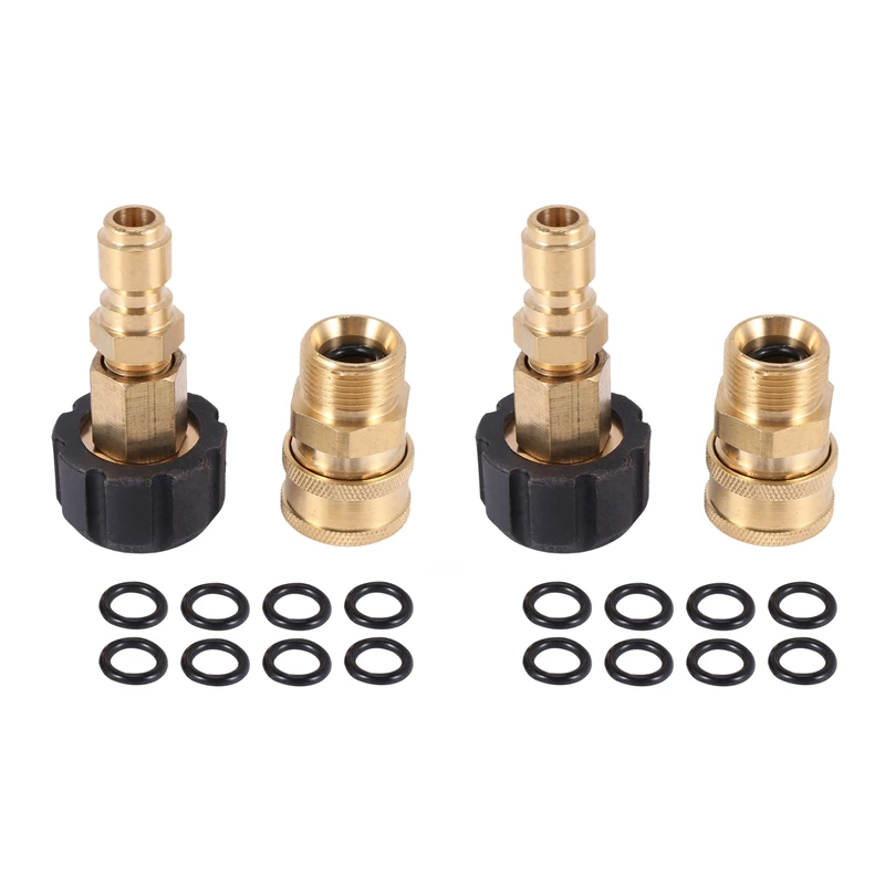 3X Pressure Washer Adapter Set, Quick Connector, M22 14Mm Swivel To M22 Metric Fitting,M22-14 Swivel + 3/8 Inch Plug
3X Pressure Washer Adapter Set, Quick Connector, M22 14Mm Swivel To M22 Metric Fitting,M22-14 Swivel + 3/8 Inch Plug