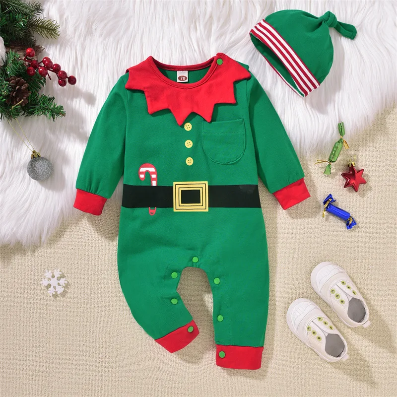 Christmas Newborn Boys Girl Clothes Romper Baby Long Sleeve Bodysuits Green Autumn Cotton Festival Baby Pullover Coverall
Christmas Newborn Boys Girl Clothes Romper Baby Long Sleeve Bodysuits Green Autumn Cotton Festival Baby Pullover Coverall