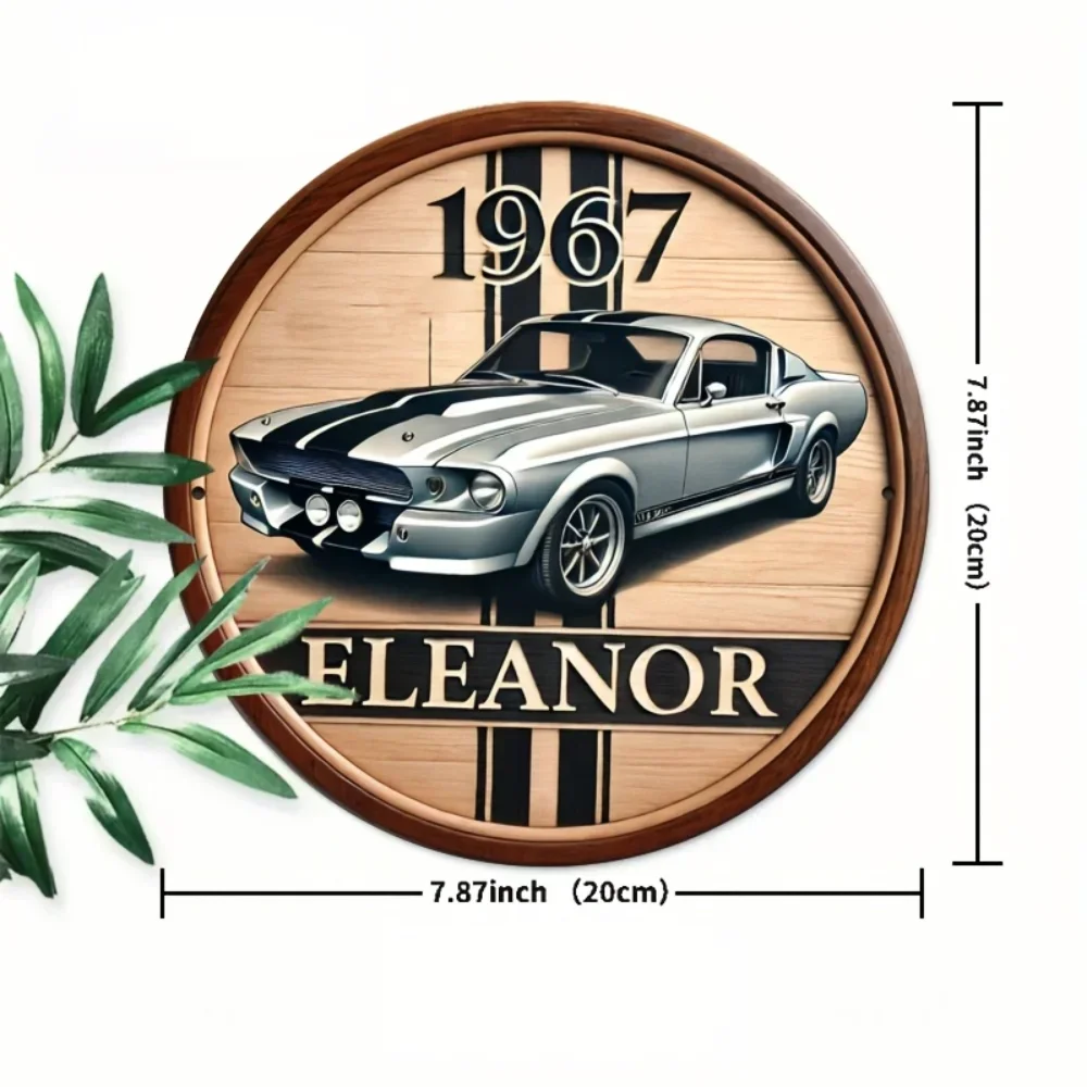 Металлическая круглая табличка с изображением спортивного автомобиля Eleanor 1967 года
Металлическая круглая табличка с изображением спортивного автомобиля Eleanor 1967 года
