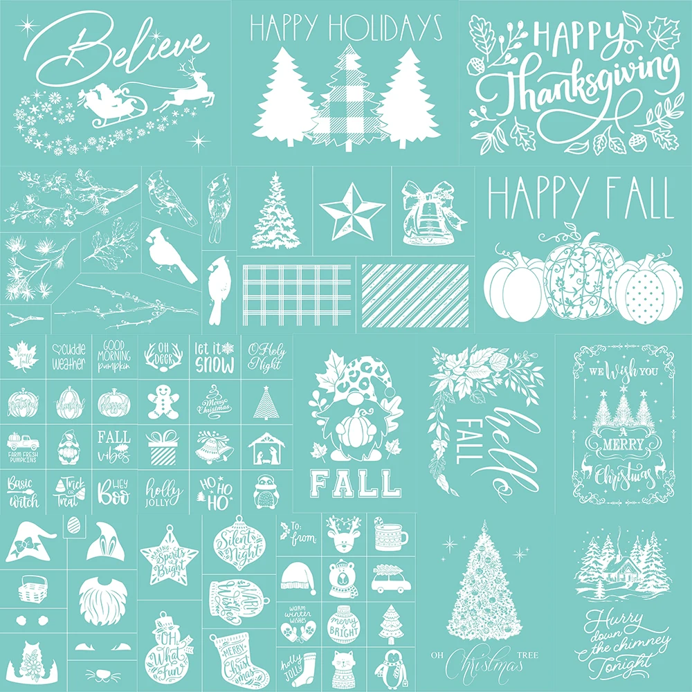 Christmas Holiday Trees Gnome Happy Thanksgiving Hello Fall Self-Adhesive Silk Screen Printing Stencil For T-Shirt Diy Decor
Christmas Holiday Trees Gnome Happy Thanksgiving Hello Fall Self-Adhesive Silk Screen Printing Stencil For T-Shirt Diy Decor
