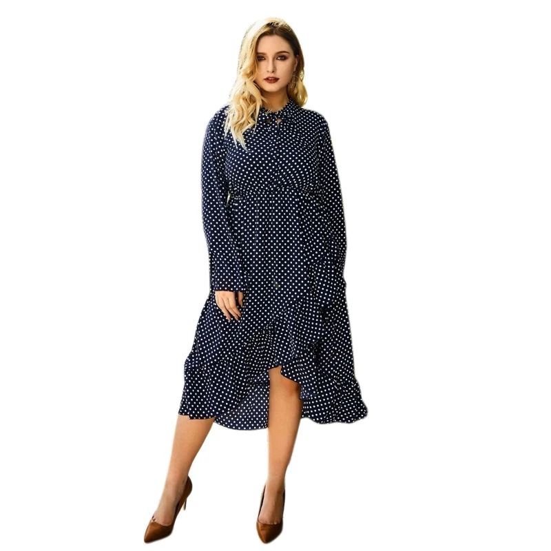 Women's Polka Dot Dress Size A-line Dress Elegant Long Sleeve Ruffled Dress Bow Tie Neck Vacation Dress for Party
Women's Polka Dot Dress Size A-line Dress Elegant Long Sleeve Ruffled Dress Bow Tie Neck Vacation Dress for Party