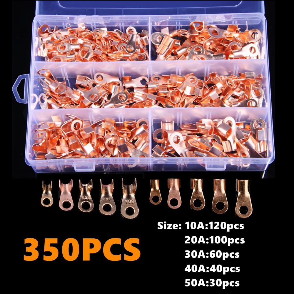 350/280/160pcs Copper OT terminals Open Lugs Wire Connectors Battery Cable Connector Terminal OT-10A OT-20A OT-30A OT-40A OT-50A
350/280/160pcs Copper OT terminals Open Lugs Wire Connectors Battery Cable Connector Terminal OT-10A OT-20A OT-30A OT-40A OT-50A
