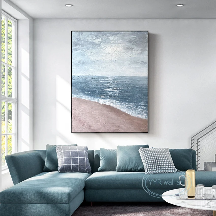 High Quality Hand Painted Art Abstract Sea Beach Canvas Poster Modern Decorative Mural Custom Size For Living Room Bedroom Porch 
High Quality Hand Painted Art Abstract Sea Beach Canvas Poster Modern Decorative Mural Custom Size For Living Room Bedroom Porch