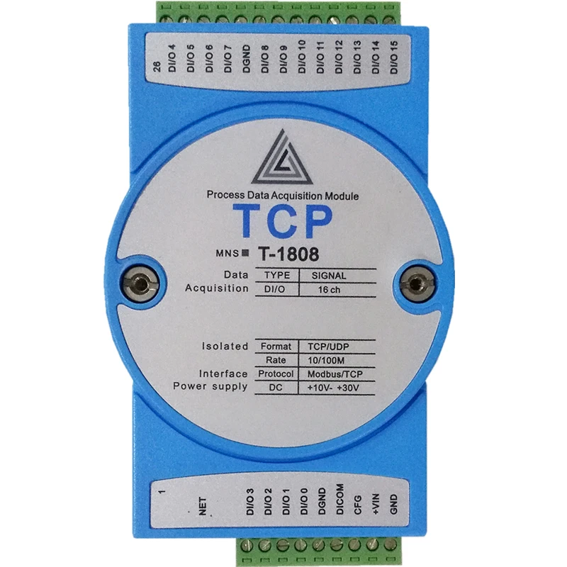 Industrial 16 channel NPN / PNP switching value I / O acquisition module to Ethernet rj45modbustcp
Industrial 16 channel NPN / PNP switching value I / O acquisition module to Ethernet rj45modbustcp