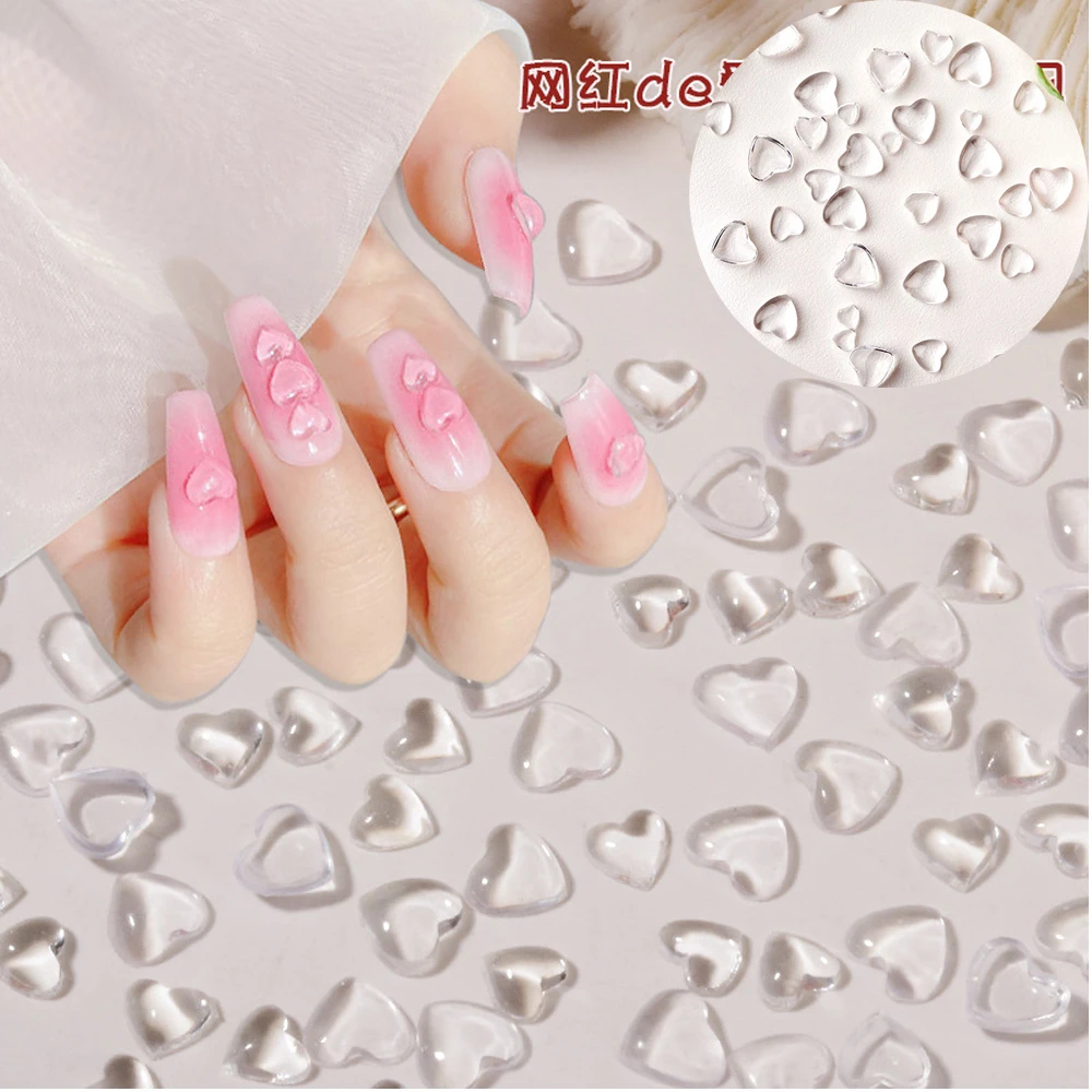 100pcs 3D Transparent Love Heart Charms For Nail Art Decoration Clear Resin Nail Charms Rhinestone Jewelry for Manicure Access
100pcs 3D Transparent Love Heart Charms For Nail Art Decoration Clear Resin Nail Charms Rhinestone Jewelry for Manicure Access