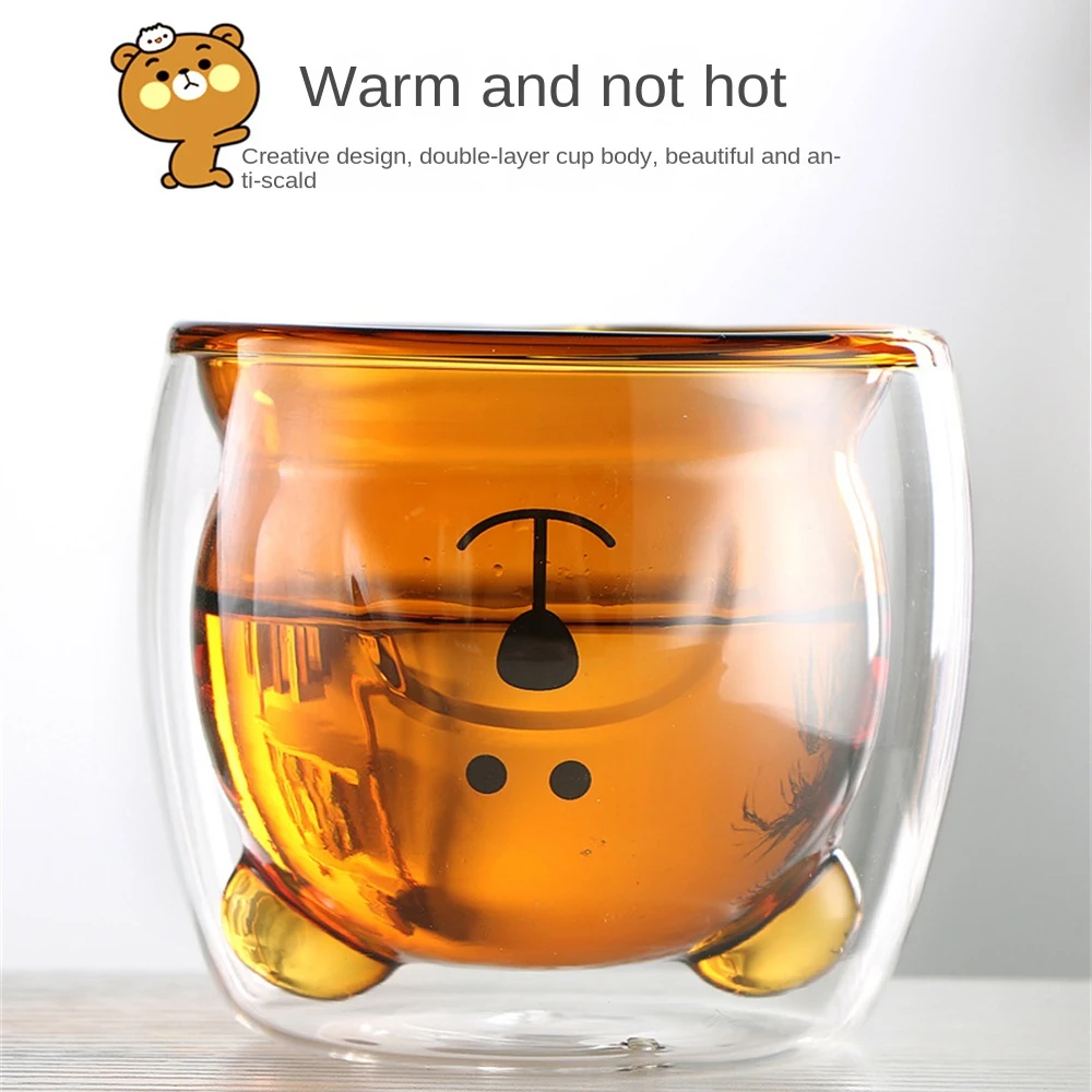 Heat-resistant Breakfast Milk Cup Drink Mug Cute Bear Coffee Cups Transparent Glass Cup Drinkware Wine Glasses Double-layer
Heat-resistant Breakfast Milk Cup Drink Mug Cute Bear Coffee Cups Transparent Glass Cup Drinkware Wine Glasses Double-layer