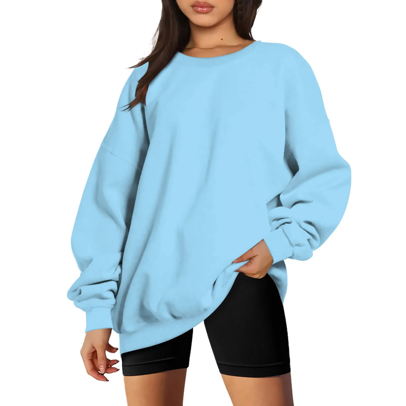 Women Hoodies Solid Color Crew Neck Sweatshirts Minimalism Baggy Oversize Trendy Sportswear Tracksuits Pullovers Hoodie Coats
Women Hoodies Solid Color Crew Neck Sweatshirts Minimalism Baggy Oversize Trendy Sportswear Tracksuits Pullovers Hoodie Coats