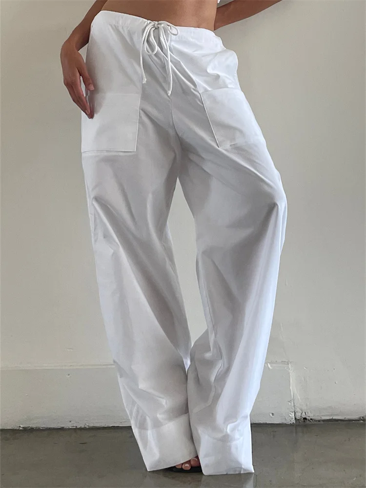 Y2K 2022 Fashion Women Wide Leg Pants Drawstring Low Waist Solid Color Loose Casual Trousers with Pockets Cargo Pants Bottoms
Y2K 2022 Fashion Women Wide Leg Pants Drawstring Low Waist Solid Color Loose Casual Trousers with Pockets Cargo Pants Bottoms