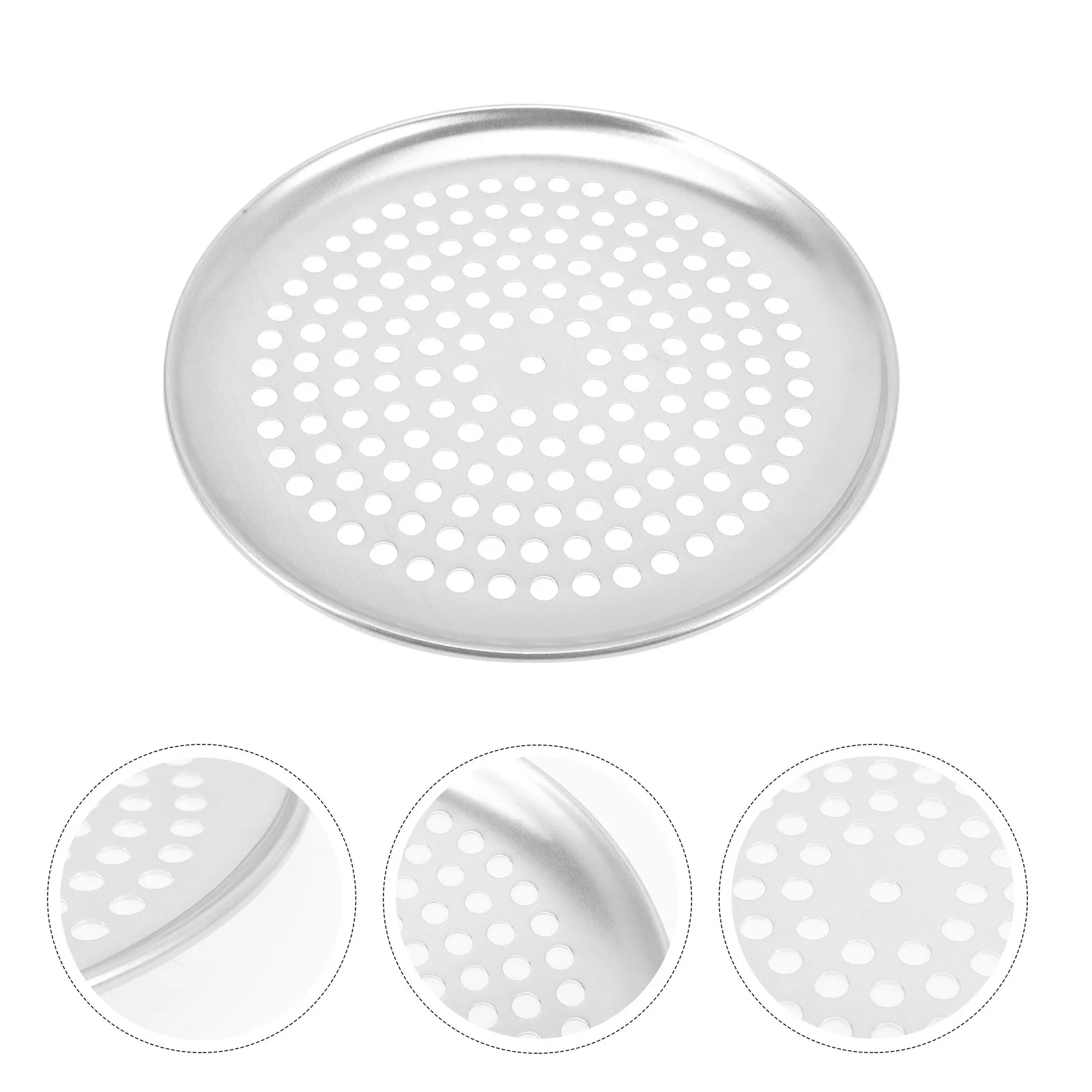 

Pizza Pan Baking Tray Round Bakeware Oven Sheet Perforated Serving Crisper Copper Set Stainless Holes Mesh Steel Metal Pans Pie