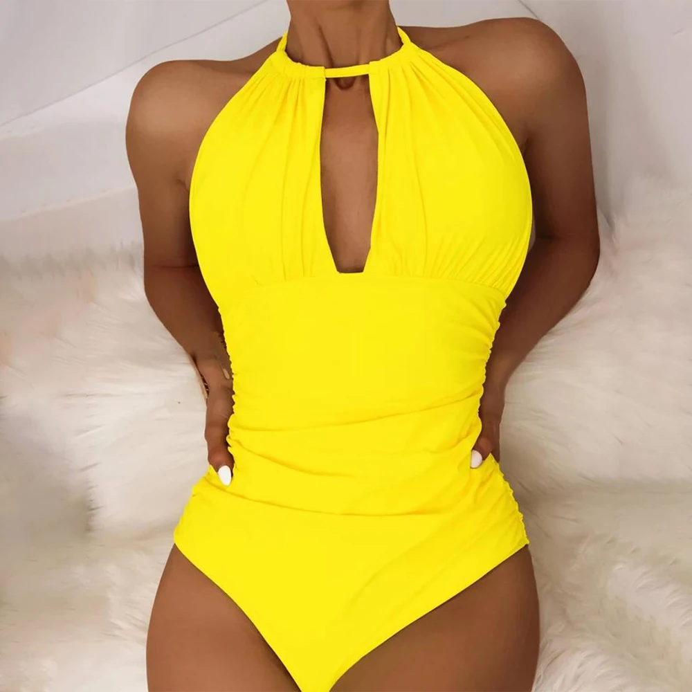 Women Solid Swimsuit Bodysuit Sexy Deep-V Push Up Padded Swimwear Slim Fit Wrinkle Beachwear For Ladies
Women Solid Swimsuit Bodysuit Sexy Deep-V Push Up Padded Swimwear Slim Fit Wrinkle Beachwear For Ladies