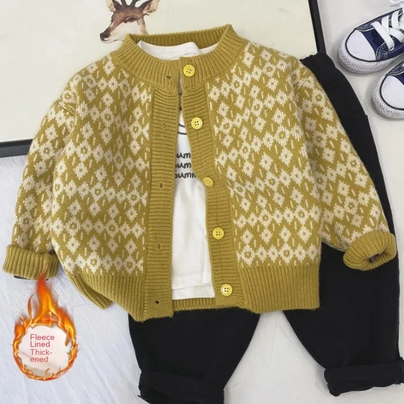 2022 Autumn Knitted Cardigan Baby Children Clothing Boys fleece Sweater Girls Sweaters Kids Wear Toddler Boy Clothes Winter 1-9Y 
2022 Autumn Knitted Cardigan Baby Children Clothing Boys fleece Sweater Girls Sweaters Kids Wear Toddler Boy Clothes Winter 1-9Y
