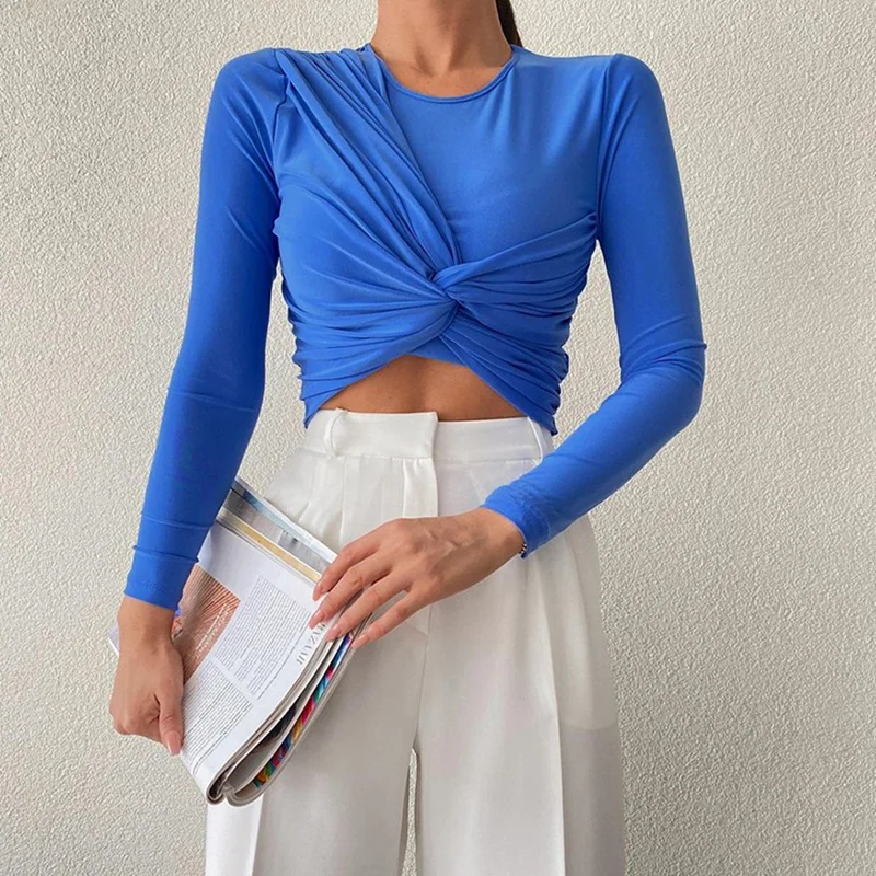 Solid Color Basic Long Sleeve Womens Shirt Casual Fashion Crop Top T Shirt Ladies Fashion Korean Tee Shirt
Solid Color Basic Long Sleeve Womens Shirt Casual Fashion Crop Top T Shirt Ladies Fashion Korean Tee Shirt