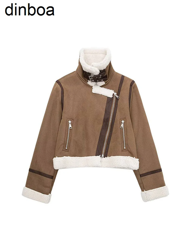 Vintage Lamb Fur Faux Leather Jacket Women Long Sleeved Zippers Pockets Sheepskin Jackets Autumn Winter Fashion Loose Warm Coats
Vintage Lamb Fur Faux Leather Jacket Women Long Sleeved Zippers Pockets Sheepskin Jackets Autumn Winter Fashion Loose Warm Coats