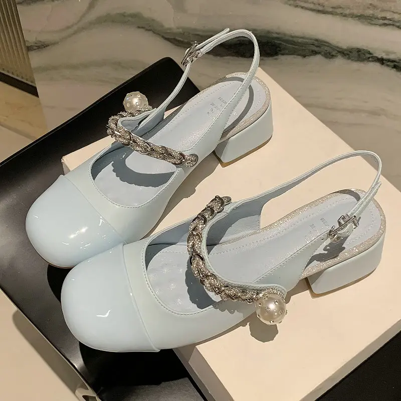 Genuine Leather Mixed Color Luxury Brand Summer Closed Toe Mary Janes Shoes Square Med Heels Braided Bling Crystal Strap Sandals
Genuine Leather Mixed Color Luxury Brand Summer Closed Toe Mary Janes Shoes Square Med Heels Braided Bling Crystal Strap Sandals