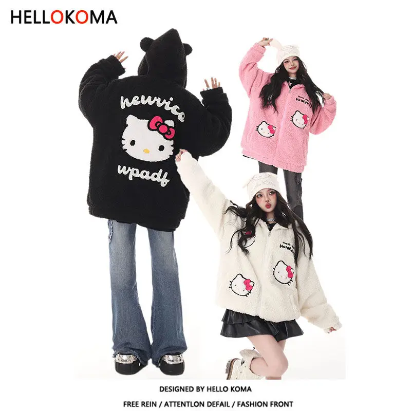 HelloKitty Kawaii Lambswool HelloKitty вышитая куртка Женская осень и зима теплая Милая крутая хлопковая одежда
HelloKitty Kawaii Lambswool HelloKitty вышитая куртка Женская осень и зима теплая Милая крутая хлопковая одежда