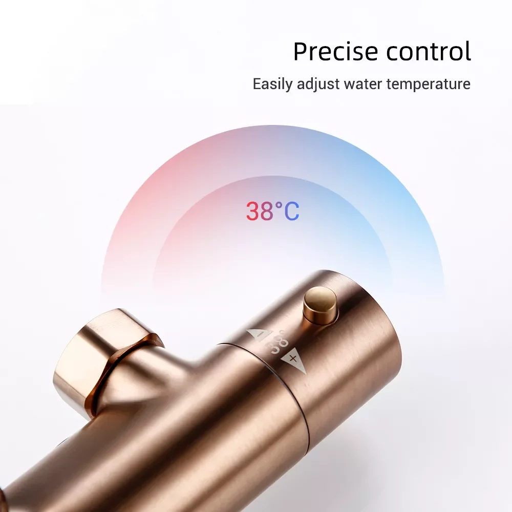 Thermostat Mixer Shower Wall Mount Bathroom Faucet Diverter With Rain Head HandShower Thermostatic Solid Brass Wholesale Premium
Thermostat Mixer Shower Wall Mount Bathroom Faucet Diverter With Rain Head HandShower Thermostatic Solid Brass Wholesale Premium