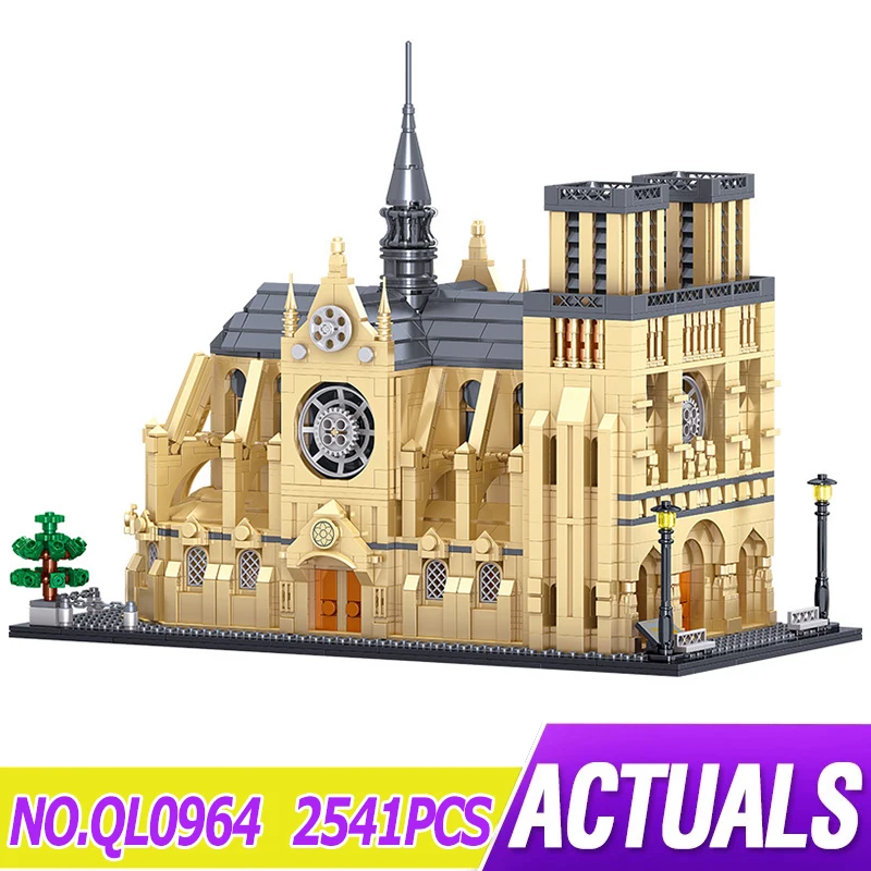 

ZHEGAO QL0964 Building Series Notre Dame De Paris Assembled Building Blocks Bricks Model DIY Children's Puzzle Toy Birthday Gift
