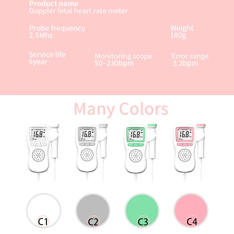 2.5MHz No Radiation Doppler Fetal Heart Rate Monitor For Maternity Monitor Baby Fetal Sound
2.5MHz No Radiation Doppler Fetal Heart Rate Monitor For Maternity Monitor Baby Fetal Sound