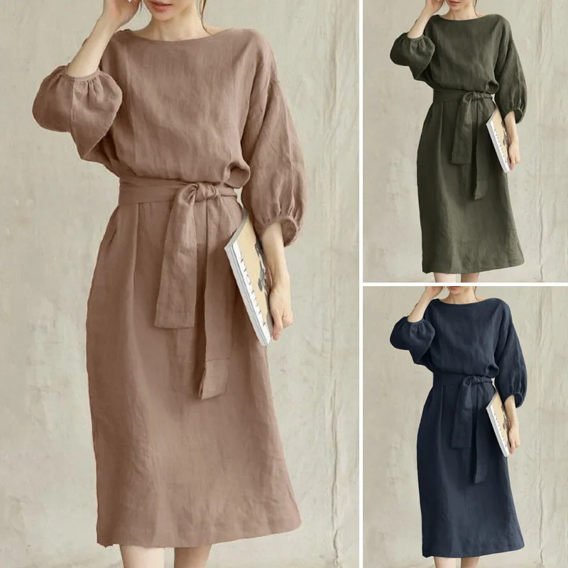 2023 New Temperament Medium Length High Waist Lace-up Solid Color Round Neck Dress For Ladies Party Dresses Gown
2023 New Temperament Medium Length High Waist Lace-up Solid Color Round Neck Dress For Ladies Party Dresses Gown