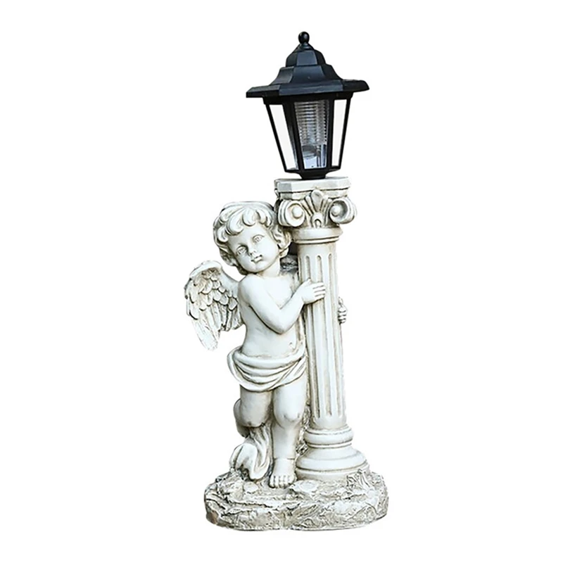 

Римская Статуя Ангела в виде столба, ретро лампы для двора, внутреннего дворика, полимерные скульптуры, украшения, светильник, уличный декор...