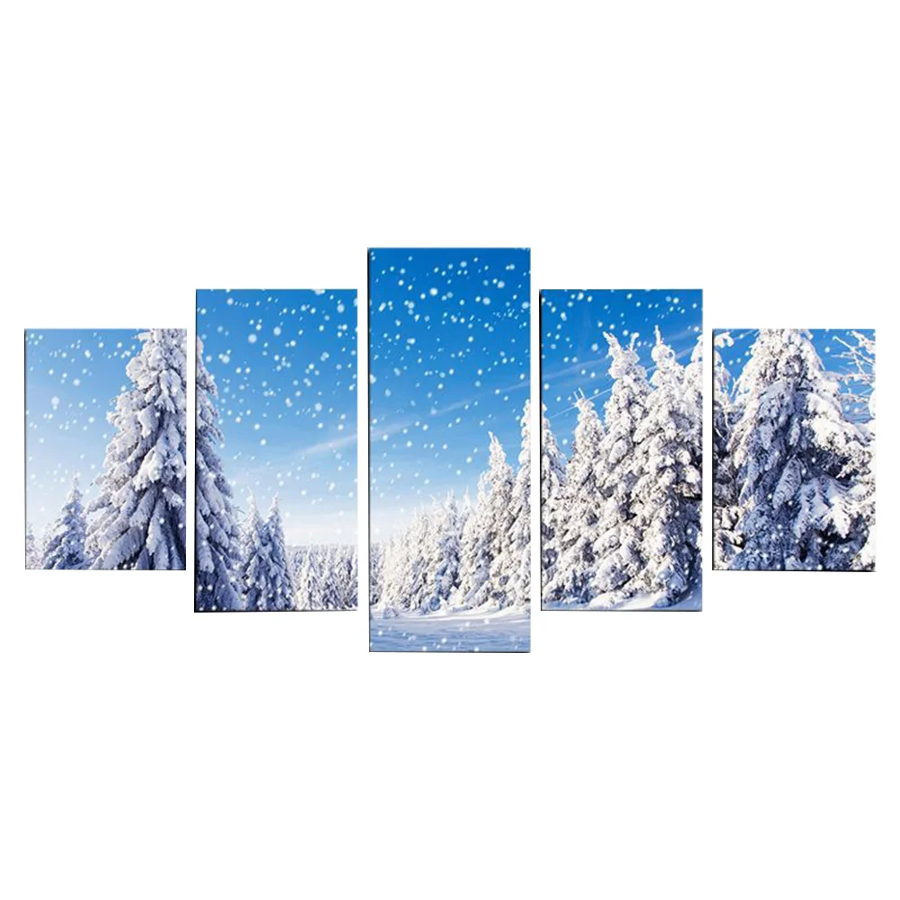 5pcs Beautiful Snow Scene Christmas Tree Wall Painting Canvas Painting Wall Decor for Living Room Home Room
5pcs Beautiful Snow Scene Christmas Tree Wall Painting Canvas Painting Wall Decor for Living Room Home Room