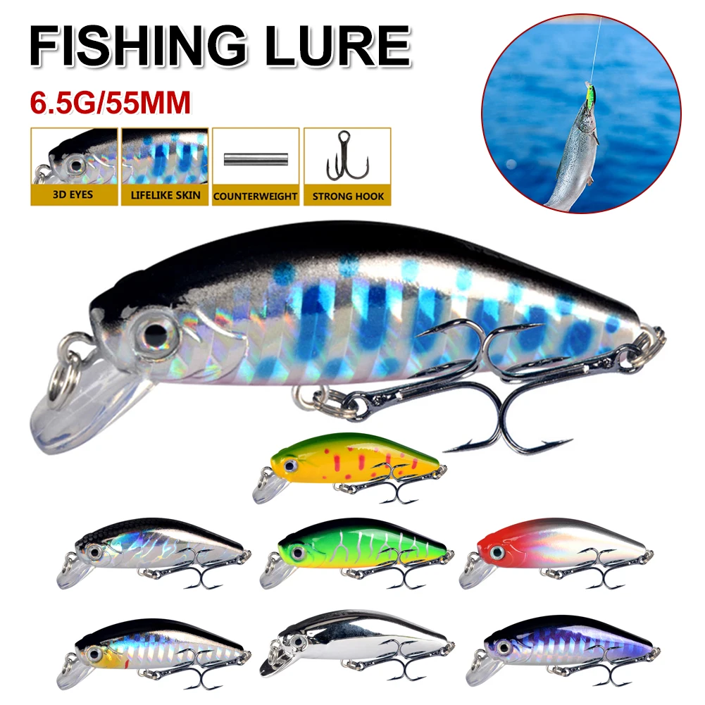 1pcs Sinking Minnow Lure Fishing Lure 5.5cm 6.5g Artificial Bait Hard Wobblers Pesca Crankbait Trout Pike Carp Fishing Tackles
1pcs Sinking Minnow Lure Fishing Lure 5.5cm 6.5g Artificial Bait Hard Wobblers Pesca Crankbait Trout Pike Carp Fishing Tackles