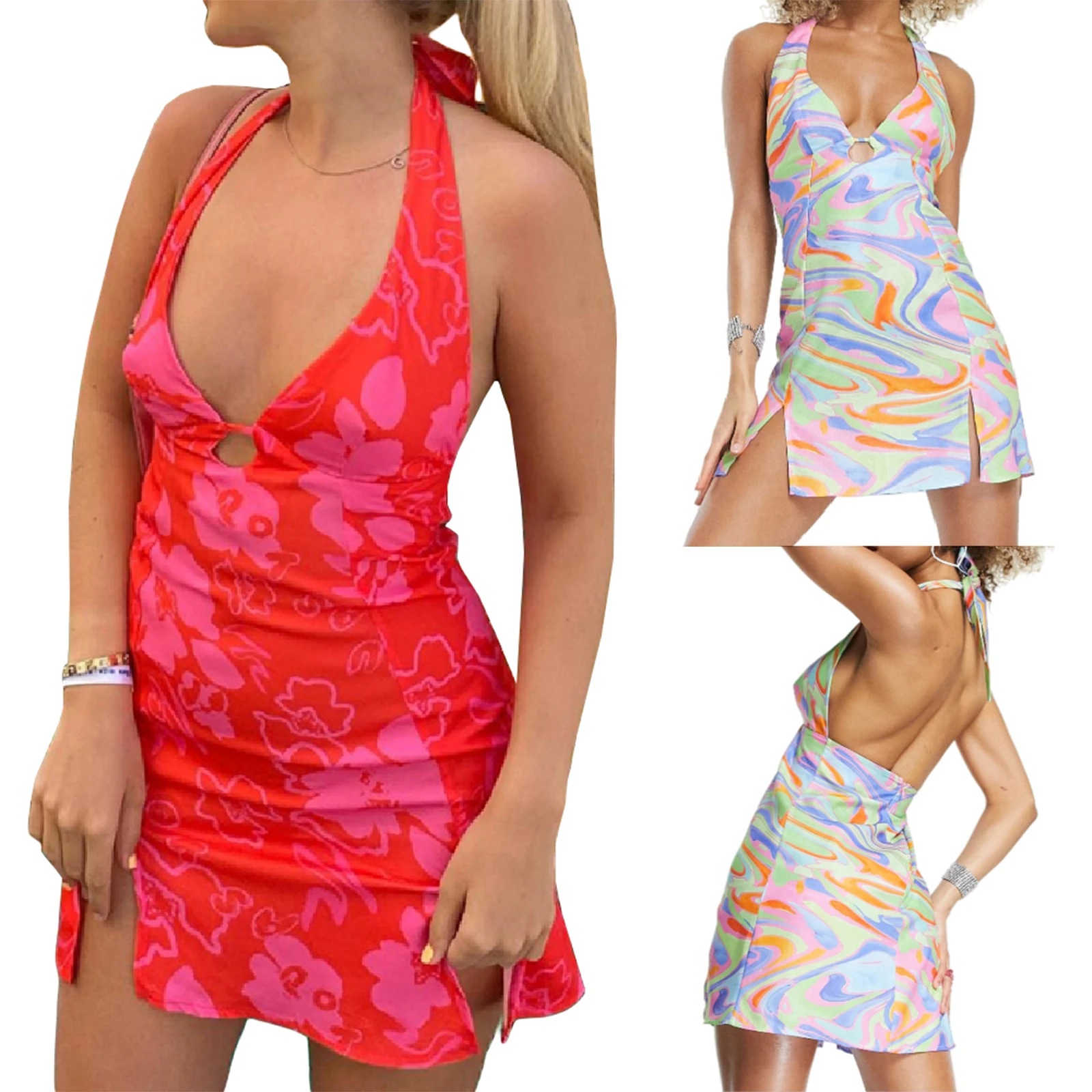 Женское летнее Мини-Платье с уникальным принтом, облегающее платье без рукавов с лямкой на шее и разрезом на подоле
Женское летнее Мини-Платье с уникальным принтом, облегающее платье без рукавов с лямкой на шее и разрезом на подоле