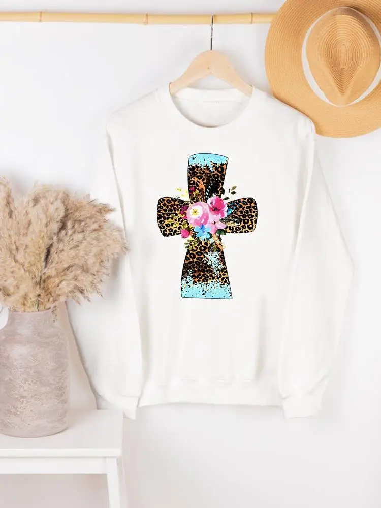 Leopard Flower Faith Graphic Pullovers Woman Female Casual Fashion Autumn Spring Clothing Hoodies Women Print Sweatshirts
Leopard Flower Faith Graphic Pullovers Woman Female Casual Fashion Autumn Spring Clothing Hoodies Women Print Sweatshirts