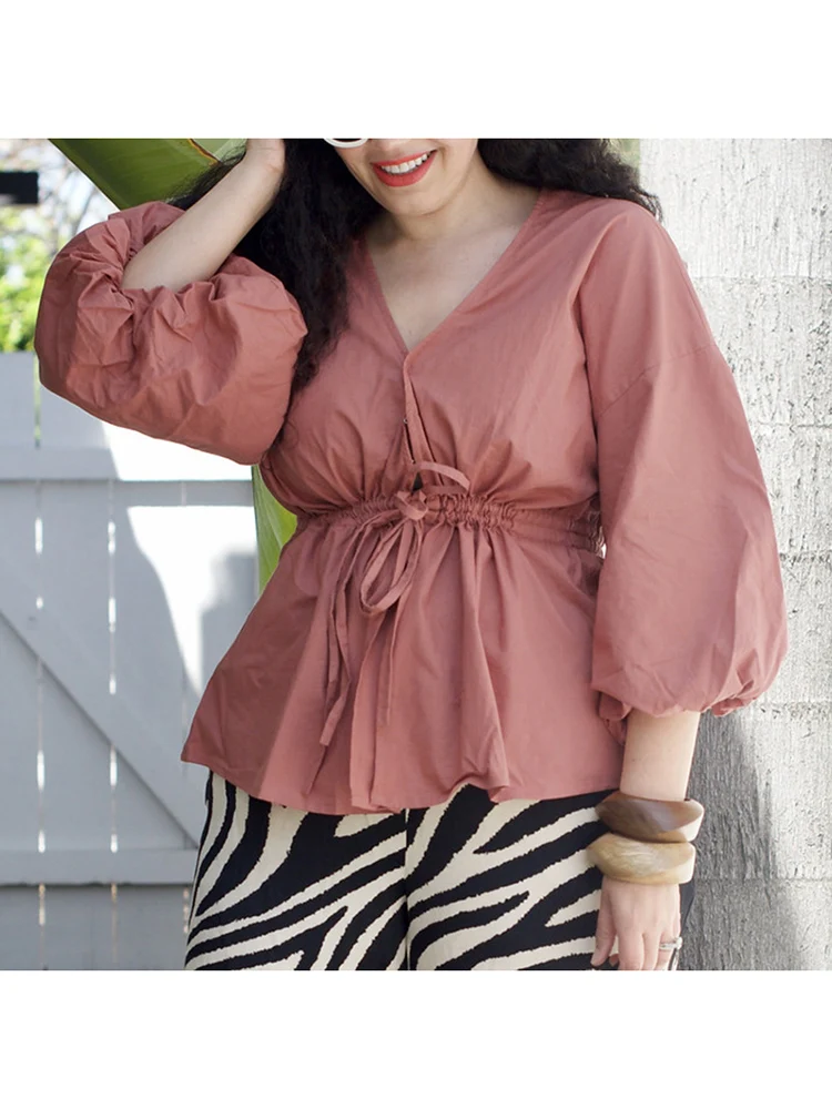 VONDA Women Blouse 2023 Office Lady Shirts Fashion Sexy V-neck Shirts Casual Loose 3/4 Sleeve High Waist Tops Female Blusas
VONDA Women Blouse 2023 Office Lady Shirts Fashion Sexy V-neck Shirts Casual Loose 3/4 Sleeve High Waist Tops Female Blusas