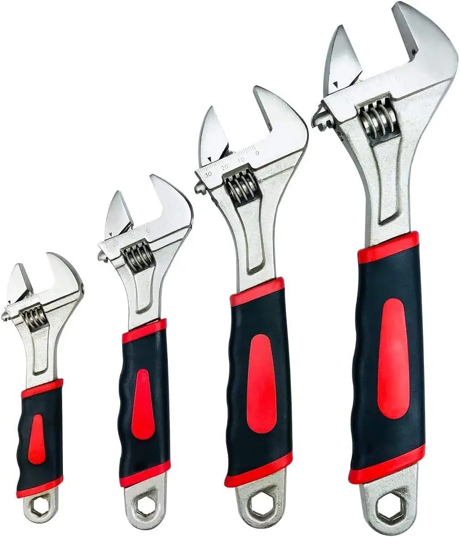 Adjustable Spanner Set, 4PCs Adjustable Wrench Set Multifunctional Wrench with Reversible Wide Opening Jaw (6/ 8/ 10/ 12 in)
Adjustable Spanner Set, 4PCs Adjustable Wrench Set Multifunctional Wrench with Reversible Wide Opening Jaw (6/ 8/ 10/ 12 in)
