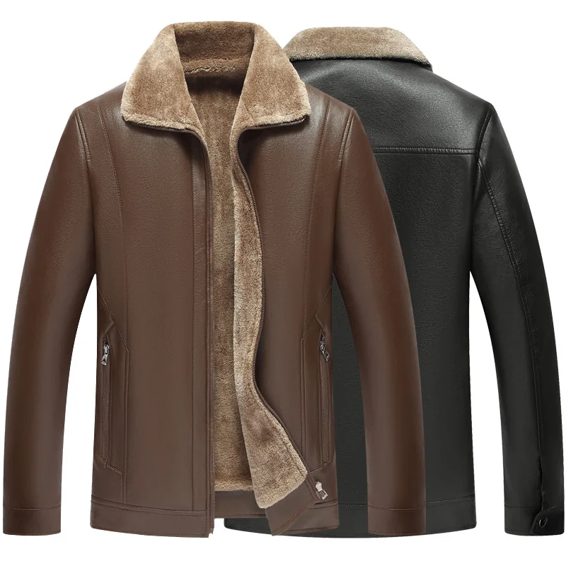 2021 winter new casual leather men's fur with fleece coat dad PU leather jacket
2021 winter new casual leather men's fur with fleece coat dad PU leather jacket