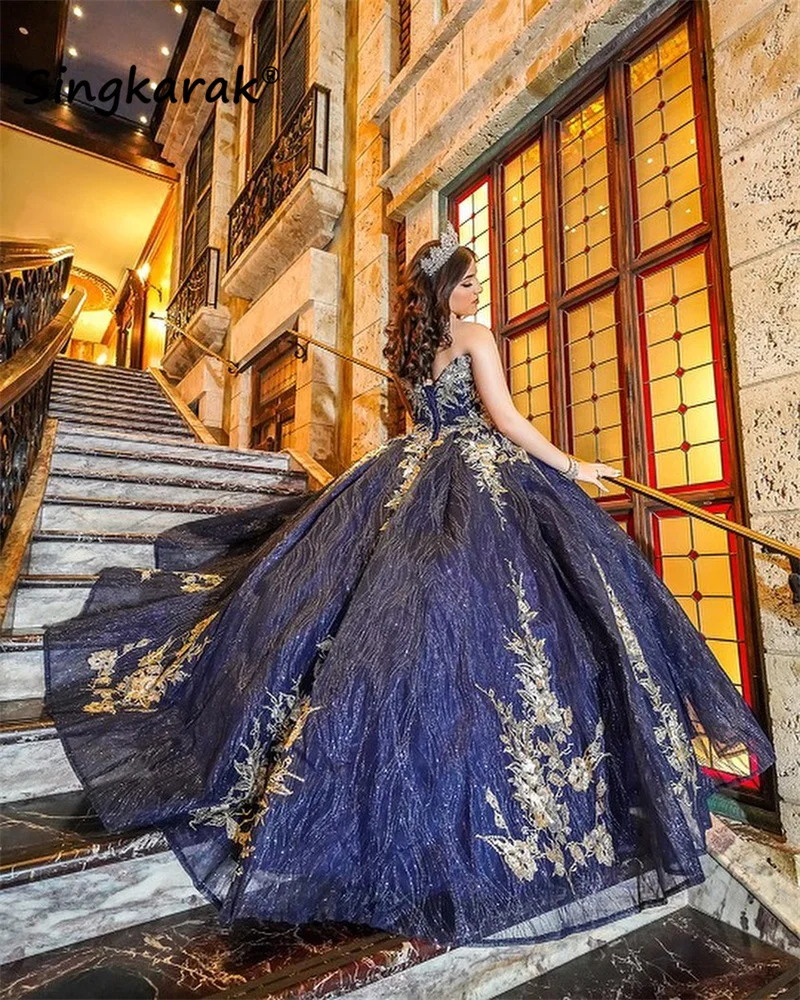 2022 Navy Blue Quinceanera Dresses Sweet 16 Girl Corset Sequins Bead Appliques Mexican Ball Gown Birthday Vestidos De 15 Años
2022 Navy Blue Quinceanera Dresses Sweet 16 Girl Corset Sequins Bead Appliques Mexican Ball Gown Birthday Vestidos De 15 Años