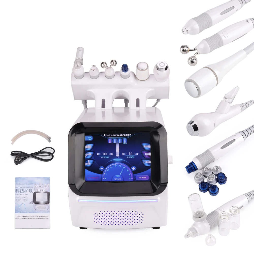 

6 In 1 Vacuum Blackhead Remover Oxygen Jet Microdermabrasion Diamond Peeling Hydra dermabrasion Hydro facial Machine Aqua Peel F