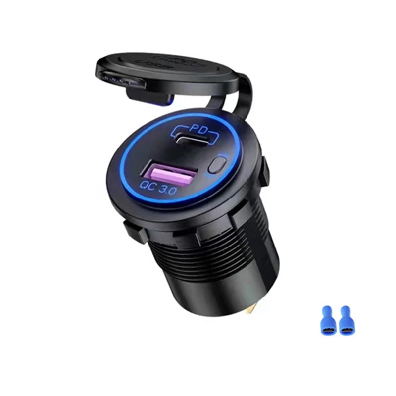 PPD Type C USB Car Charger Socket and QC 3.0 Quick Charger 12V/24V Car Power Outlet Socket with ON/Off Switch
PPD Type C USB Car Charger Socket and QC 3.0 Quick Charger 12V/24V Car Power Outlet Socket with ON/Off Switch