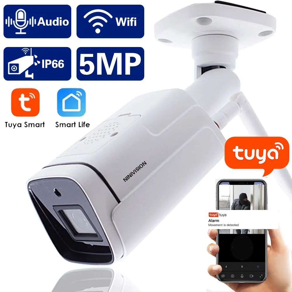 HD 5MP WiFi TF Card Infrared Tuya Bullet Outdoor WIFI IP Camera Waterproof 3.6mm Lens Audio Wireless CCTV Cam Night Vision
HD 5MP WiFi TF Card Infrared Tuya Bullet Outdoor WIFI IP Camera Waterproof 3.6mm Lens Audio Wireless CCTV Cam Night Vision