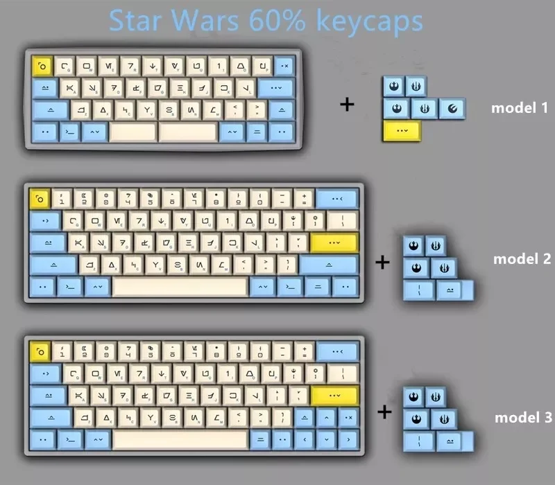 1 set DSA PBT Dye Sublimation Key Caps 60% Mechanical Keyboard Keycaps Godspeed Colour Matching For Star Wars Canvas Typeface
1 set DSA PBT Dye Sublimation Key Caps 60% Mechanical Keyboard Keycaps Godspeed Colour Matching For Star Wars Canvas Typeface