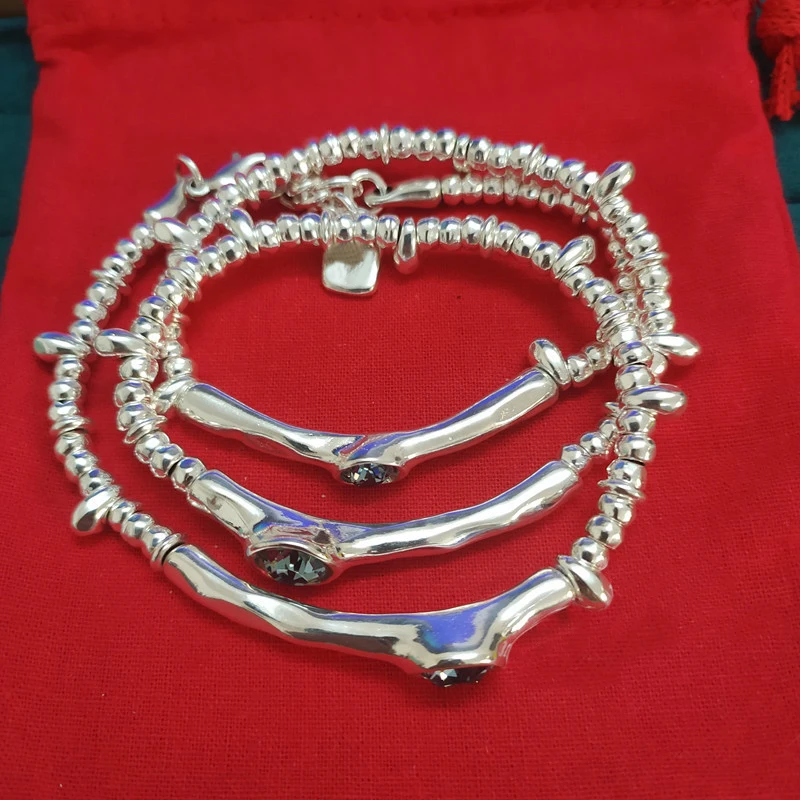 European and American Original Fashion Electroplating 925 Silver Three Layer Chain Green Crystals Bracelet Luxury Jewelry Gift
European and American Original Fashion Electroplating 925 Silver Three Layer Chain Green Crystals Bracelet Luxury Jewelry Gift