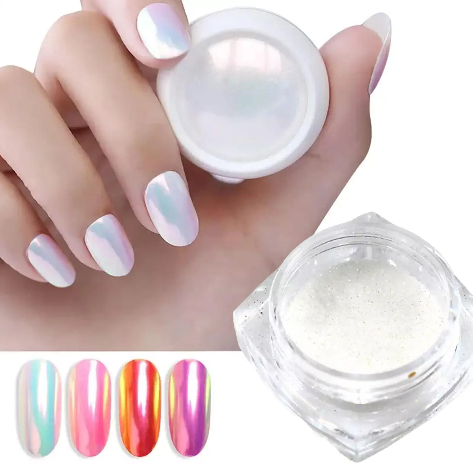 Mirror Nail Powder Pigment Pearl White Rubbing on Nail Manicure Chrome Blue Decorations Holographic Dust Aurora Glitter Art B1E4
Mirror Nail Powder Pigment Pearl White Rubbing on Nail Manicure Chrome Blue Decorations Holographic Dust Aurora Glitter Art B1E4