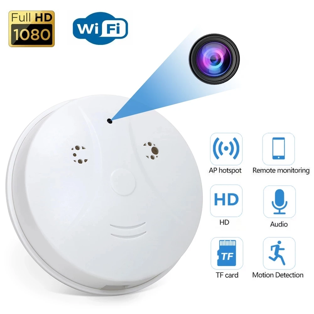 HD 1080P инфракрасное ночное видение НЛО мини-камера Wifi датчик дыма ip-камера