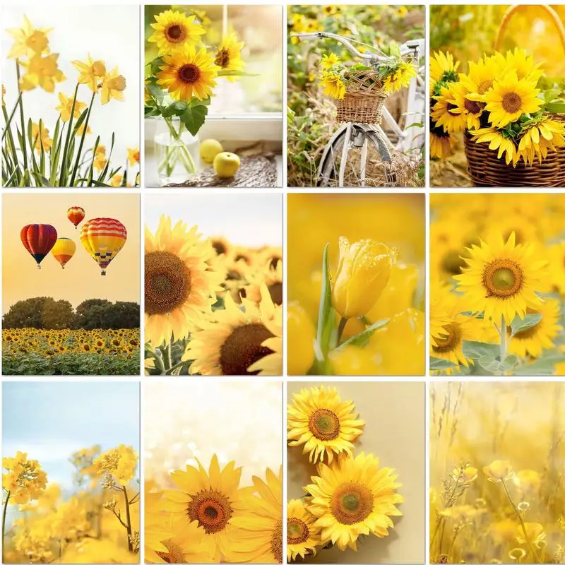 

GATYZTORY Sunflower DIY Painting By Numbers Scenery Painting Calligraphy Acrylic Paint By Numbers For Home Decor Artworks 40x50c