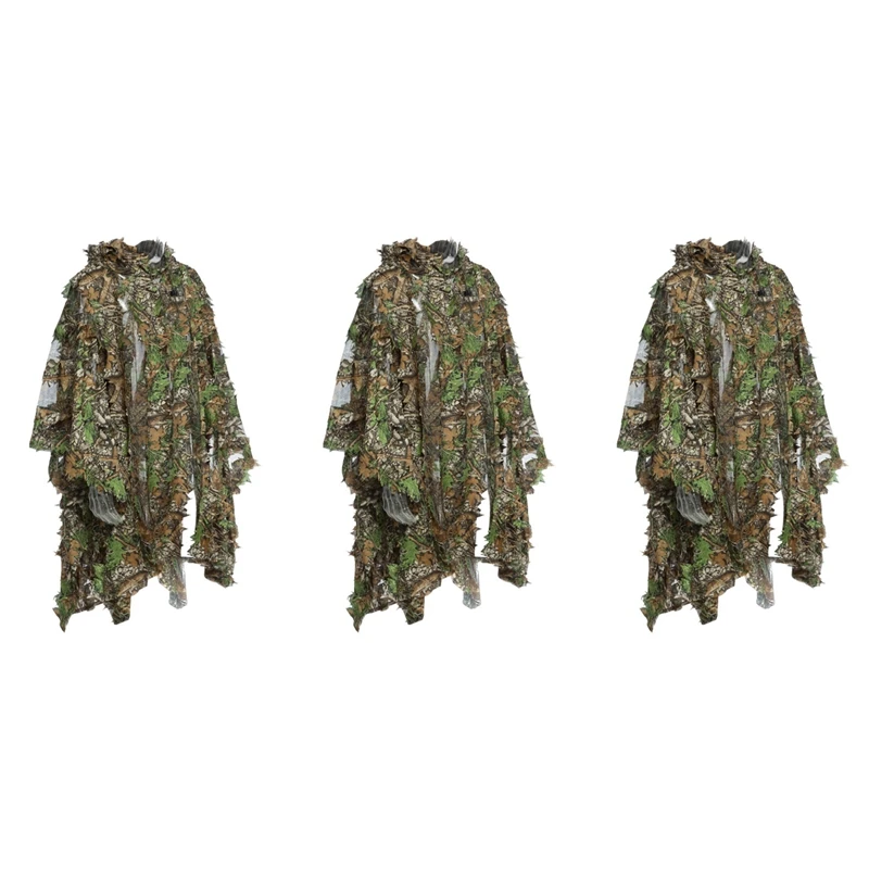 3X Camo 3D плащ с узором из листьев Yowie Ghillie, дышащее открытое пончо, камуфляжное пончо для наблюдения за птицами
3X Camo 3D плащ с узором из листьев Yowie Ghillie, дышащее открытое пончо, камуфляжное пончо для наблюдения за птицами