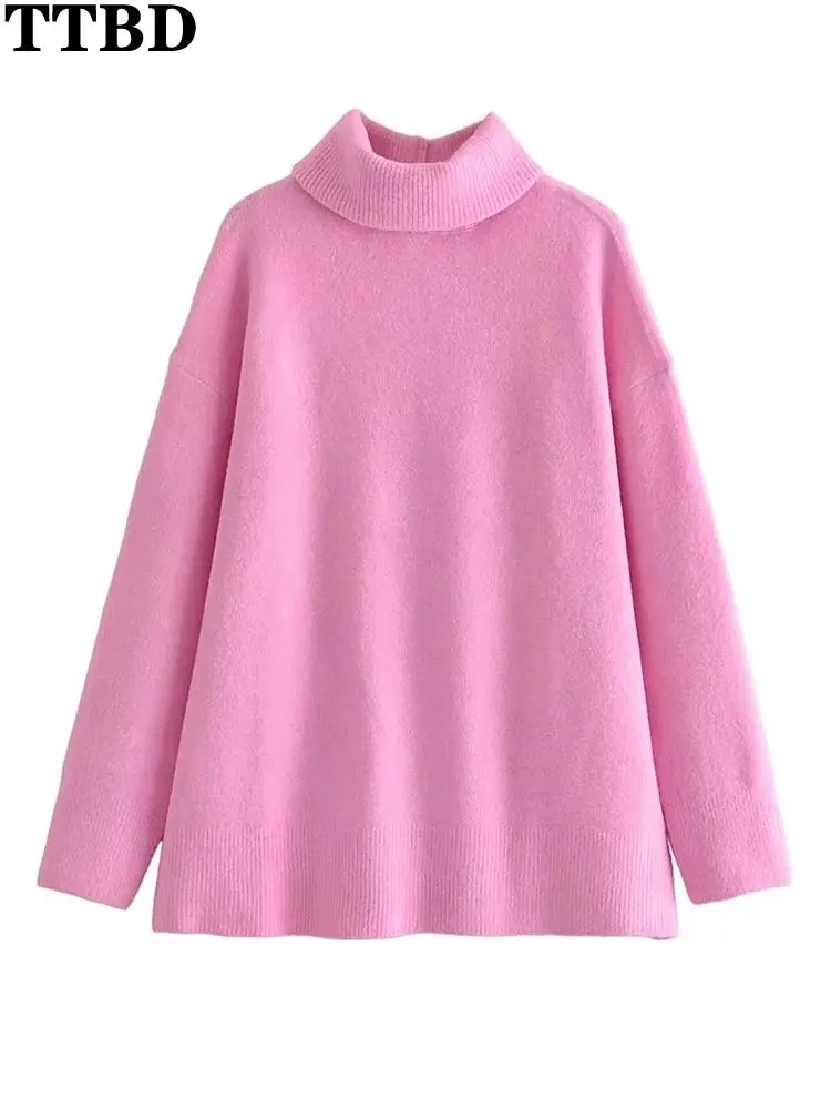 TTBD sweaters Women 2022 Pink thick warm oversized knit sweater vintage high neck long sleeve female pullovers chic tops
TTBD sweaters Women 2022 Pink thick warm oversized knit sweater vintage high neck long sleeve female pullovers chic tops