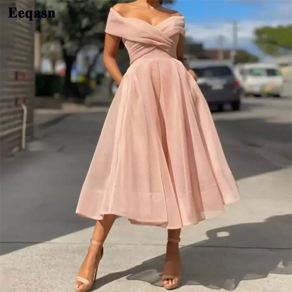 Eeqasn Baby Pink A Line Tulle Midi Prom Gowns Pleats Tea-length Short Homecoming Dresses Princess Formal Prom Party Dresses 2022
Eeqasn Baby Pink A Line Tulle Midi Prom Gowns Pleats Tea-length Short Homecoming Dresses Princess Formal Prom Party Dresses 2022