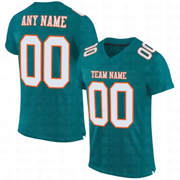 Custom Teal White-Orange Mesh Authentic Football Jersey Short Sleeves Athletic Tee Shirts Unisex Top streetwear
Custom Teal White-Orange Mesh Authentic Football Jersey Short Sleeves Athletic Tee Shirts Unisex Top streetwear