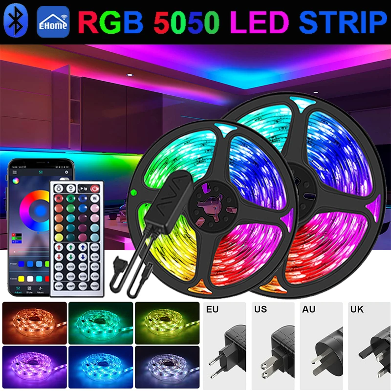 5050 Rgb Led Strip Lights Bluetooth Music Sync Rgb Led Tape Wifi Alexa Led Lights Strip 220V Neon Strips Gaming Room Deoration
5050 Rgb Led Strip Lights Bluetooth Music Sync Rgb Led Tape Wifi Alexa Led Lights Strip 220V Neon Strips Gaming Room Deoration